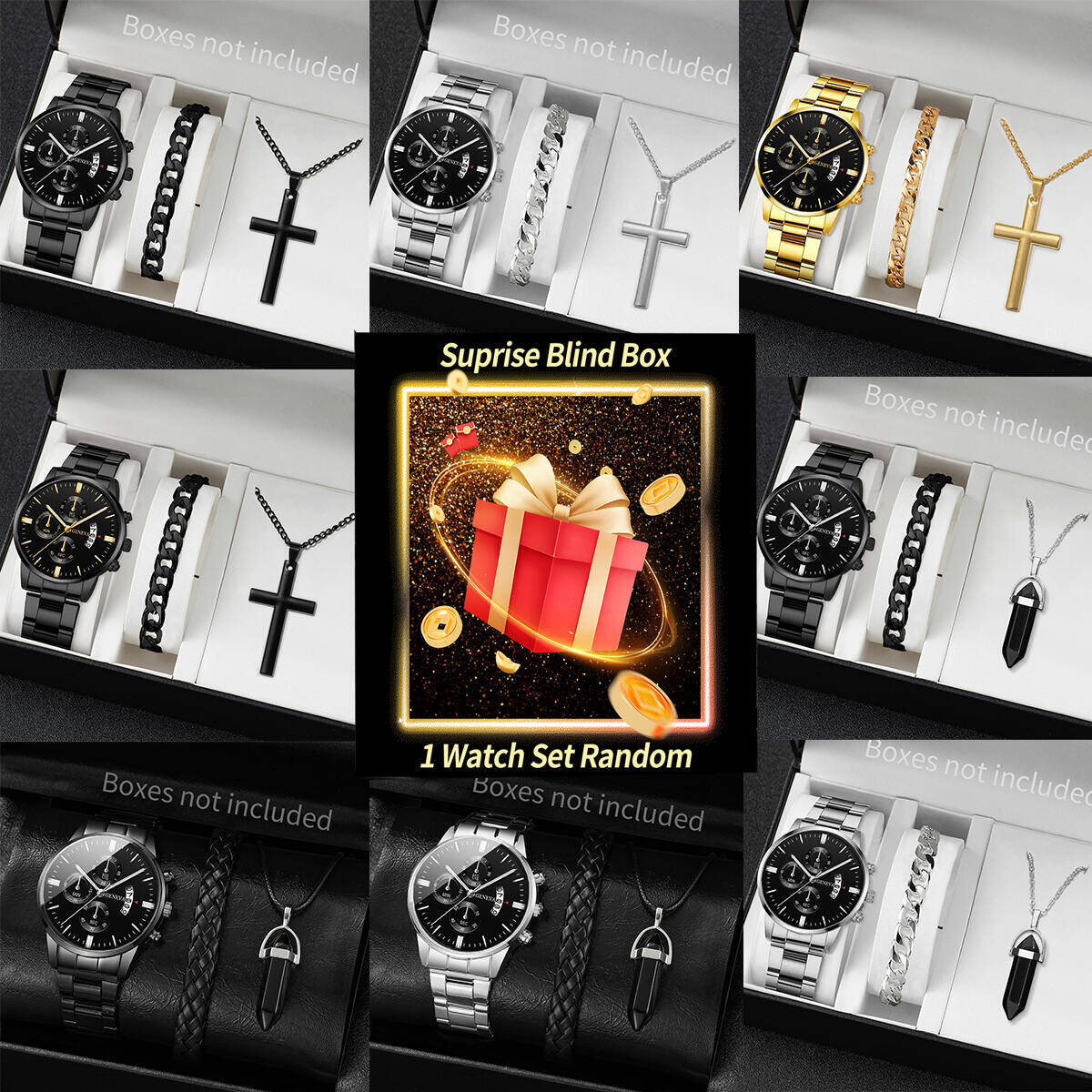 Jewelry For Watches - Montre mystère Surprise boîte aveugle-3 pièces/ensemble