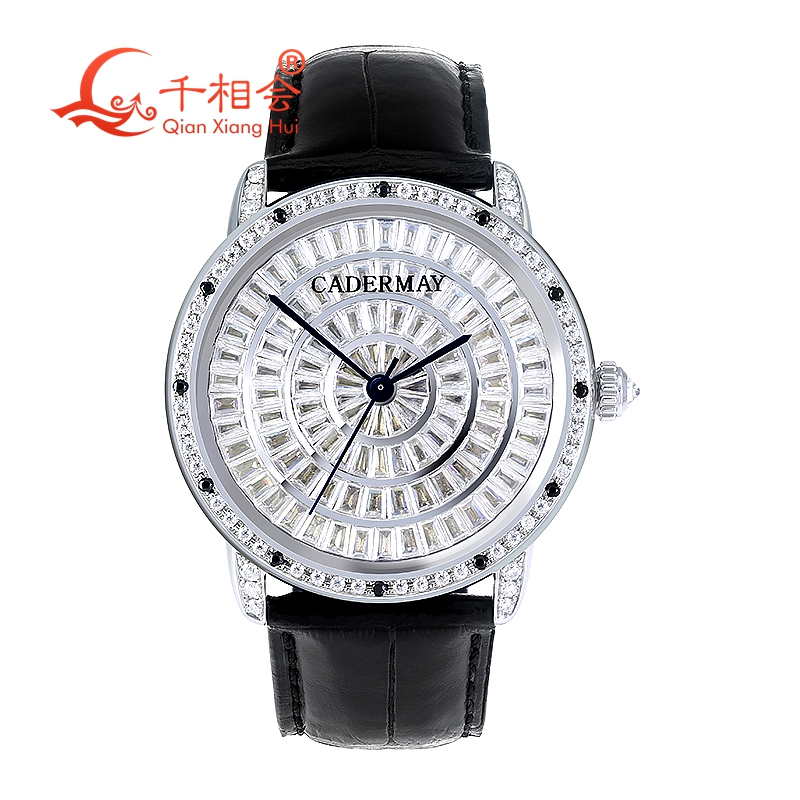 Vvs Jewelry Watches - Montre-Bracelet Baguette Moissanite Complète pour Homme,